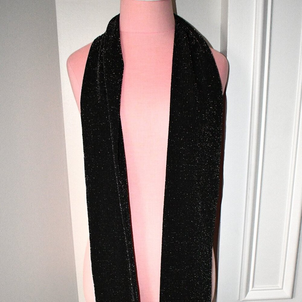 Anna & Ava Mermaid Sparkle Scarf Wrap in Black #SF10130 NWT Details: 100% polyes